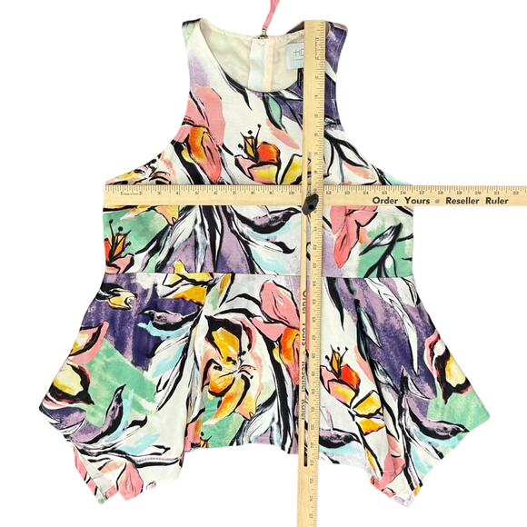 Anthropologie HD in Paris Lucille Peplum Racer Back Pink Exposed Back Zipper 2 - Picture 5 of 9